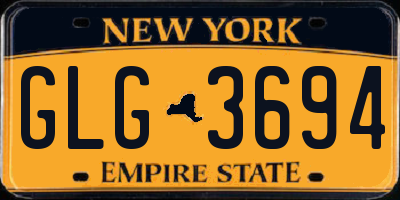 NY license plate GLG3694