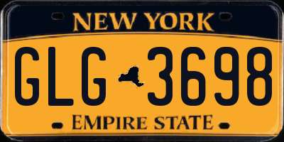 NY license plate GLG3698