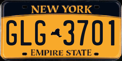 NY license plate GLG3701
