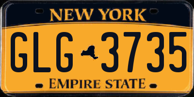 NY license plate GLG3735