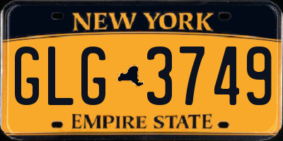 NY license plate GLG3749