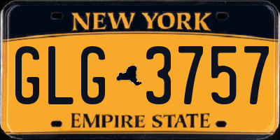 NY license plate GLG3757
