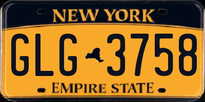 NY license plate GLG3758