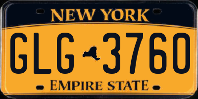 NY license plate GLG3760