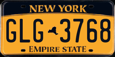 NY license plate GLG3768
