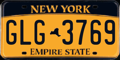 NY license plate GLG3769