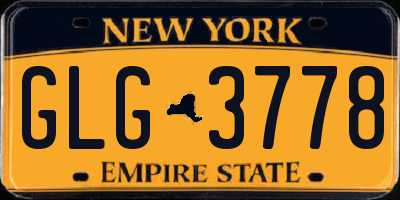 NY license plate GLG3778