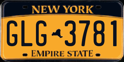 NY license plate GLG3781