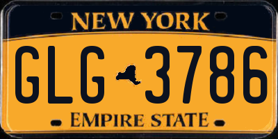 NY license plate GLG3786