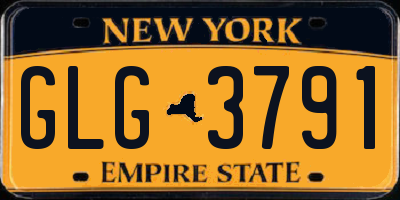 NY license plate GLG3791