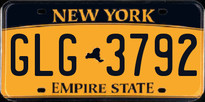 NY license plate GLG3792