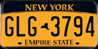 NY license plate GLG3794
