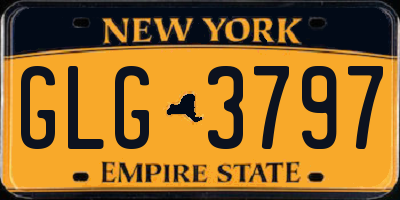 NY license plate GLG3797