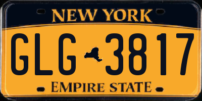 NY license plate GLG3817