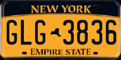 NY license plate GLG3836