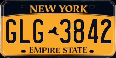 NY license plate GLG3842