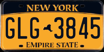 NY license plate GLG3845