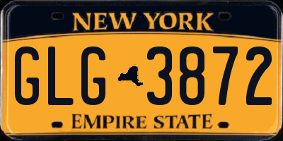 NY license plate GLG3872