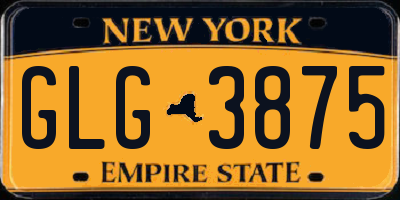 NY license plate GLG3875