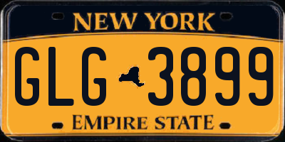 NY license plate GLG3899