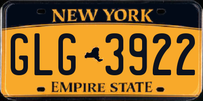 NY license plate GLG3922