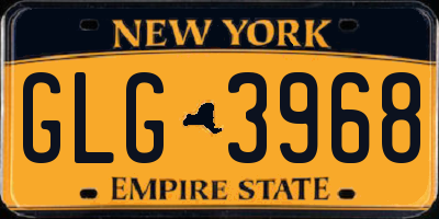 NY license plate GLG3968
