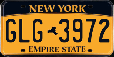 NY license plate GLG3972