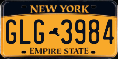 NY license plate GLG3984