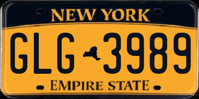NY license plate GLG3989