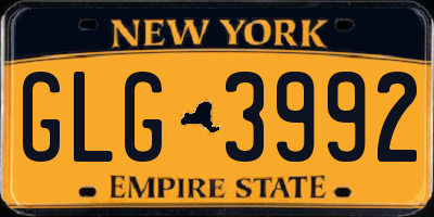 NY license plate GLG3992