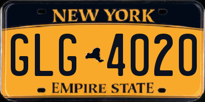 NY license plate GLG4020