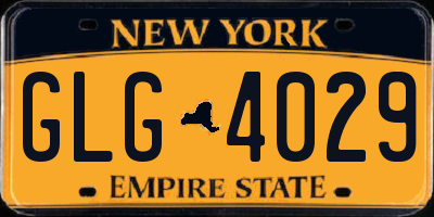 NY license plate GLG4029