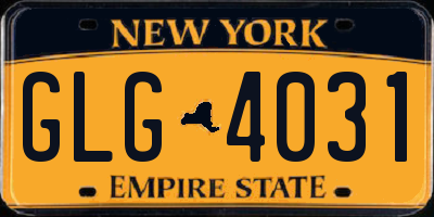 NY license plate GLG4031