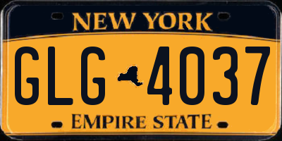 NY license plate GLG4037