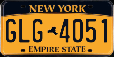 NY license plate GLG4051