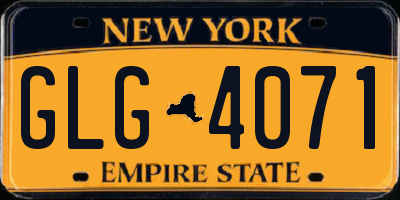 NY license plate GLG4071