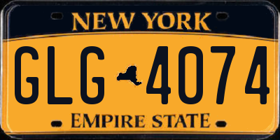 NY license plate GLG4074
