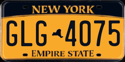 NY license plate GLG4075