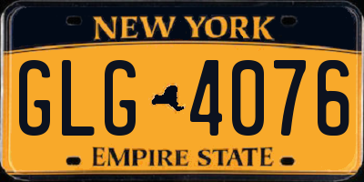 NY license plate GLG4076