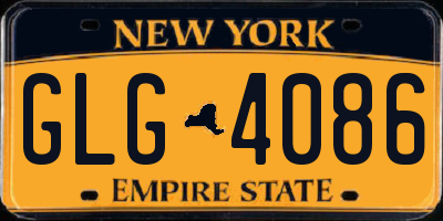 NY license plate GLG4086