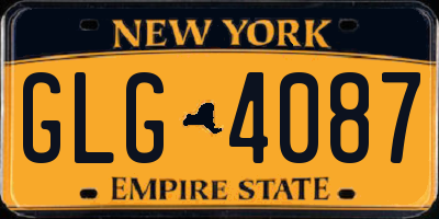 NY license plate GLG4087