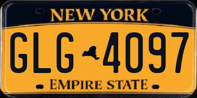 NY license plate GLG4097