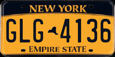NY license plate GLG4136