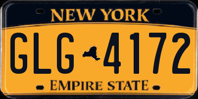 NY license plate GLG4172