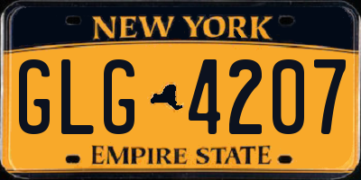 NY license plate GLG4207