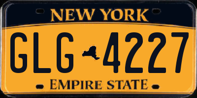 NY license plate GLG4227