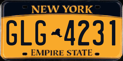 NY license plate GLG4231