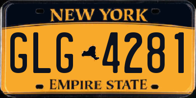 NY license plate GLG4281