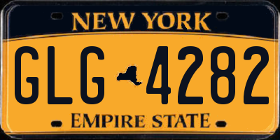 NY license plate GLG4282