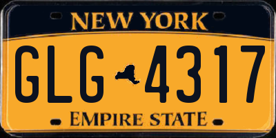 NY license plate GLG4317
